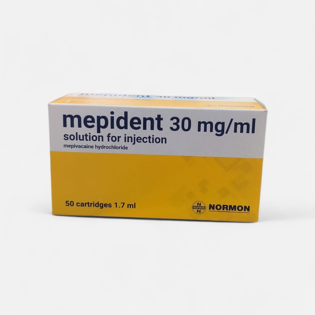 MEPIDENT(MEPIVACAIN) 30MG/ML SOLUTION FOR INJ - 50CART 1.7ML