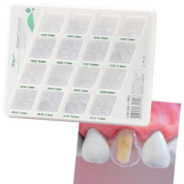[6900017] Crowns - Posterior teeth for adults - 64 transparent crowns